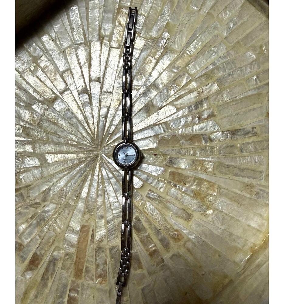 Jaclyn Smith Blue Dial Silver Tone Bracelet Watch Small Face 30M Water Resistant